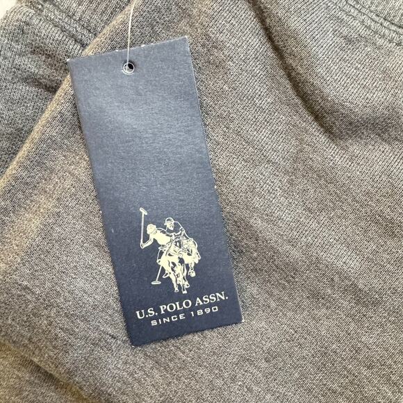 NWT US Polo Assn Womens Sz M Charcoal French Terry Sweatpants Slash Pockets - Picture 13 of 13